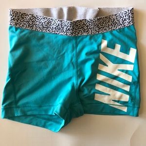 Teal Nike Pro Shorts